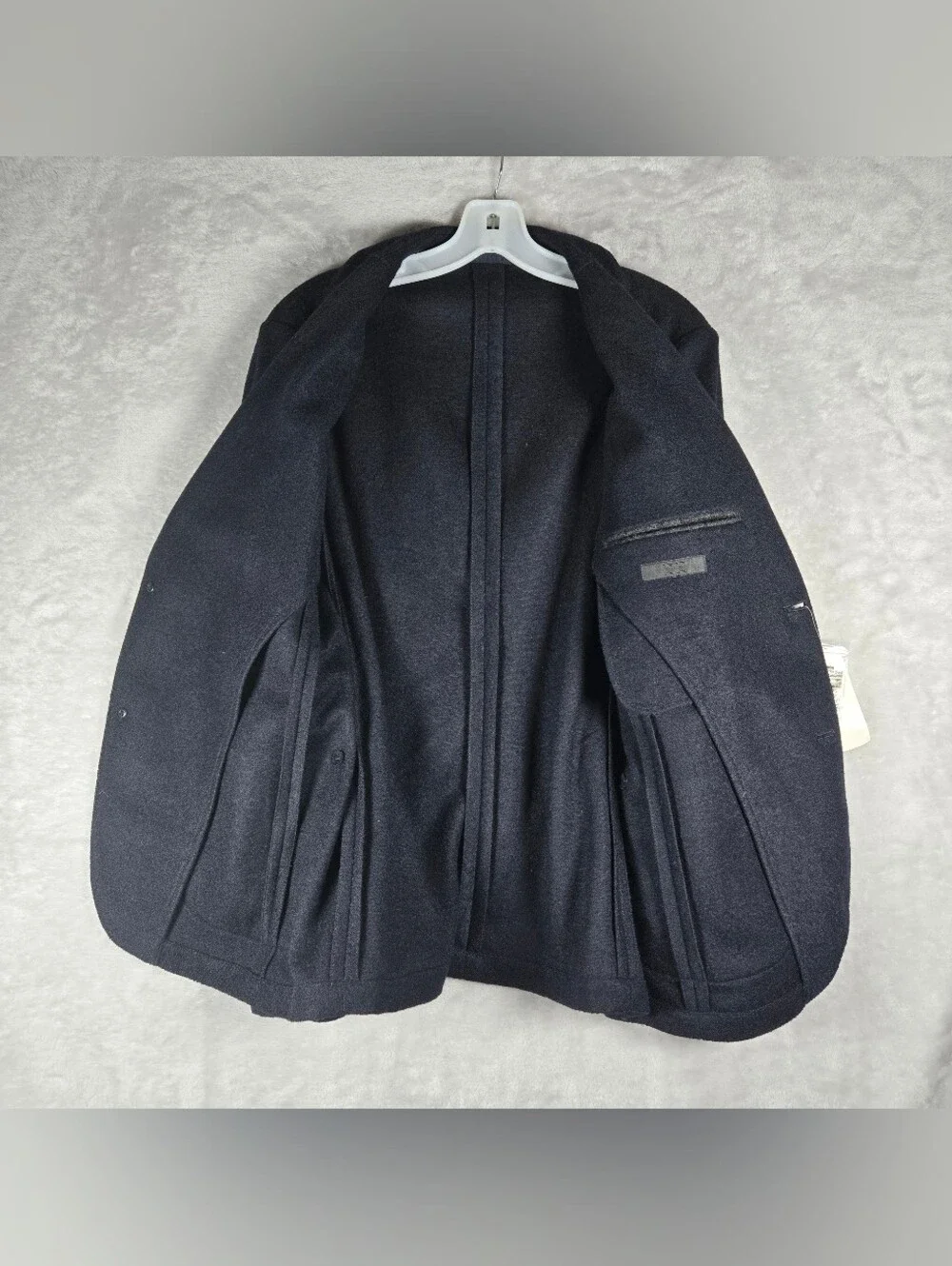 Uniqlo Wool Blended Jersey Jacket Blazer Size Medium Dark Navy Blue Patch Pocket